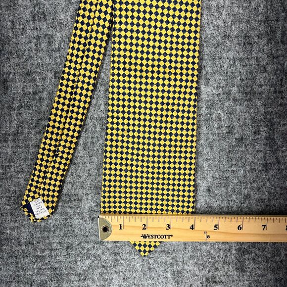 Paul Fredrick Tie Mens 54" Italian Silk Abstract Design Formal Yellow Made USA - Picture 7 of 8